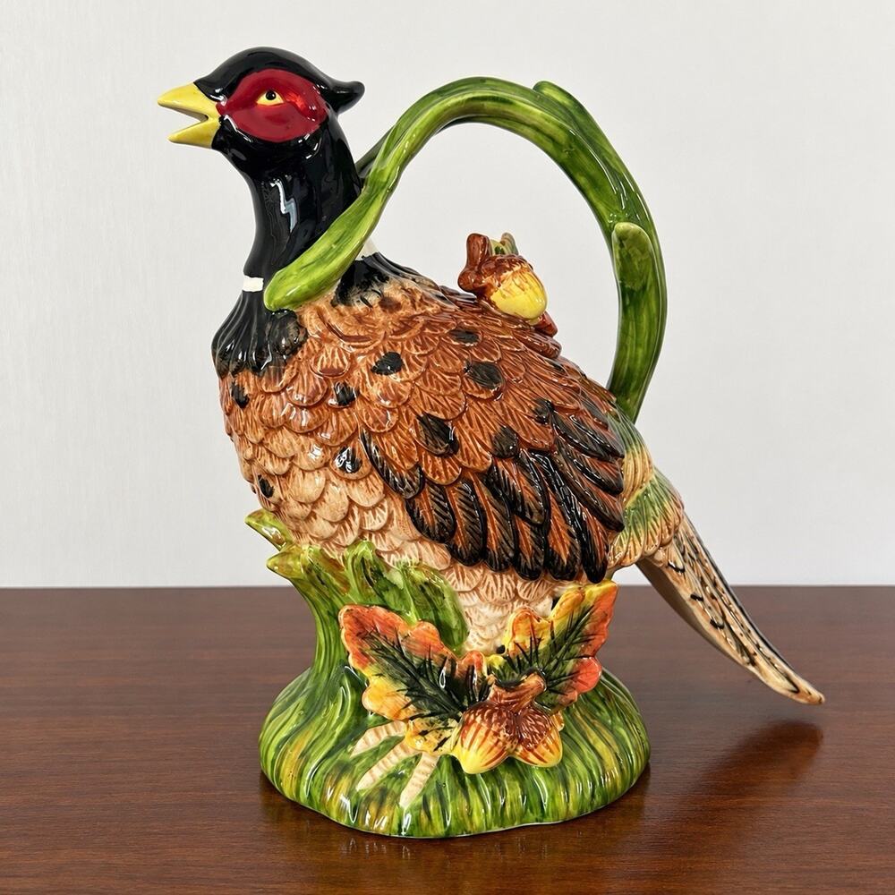 Spode Harvest Collection Pheasant Pitcher Tea Pot Bird 2011 Figural Hand Painted